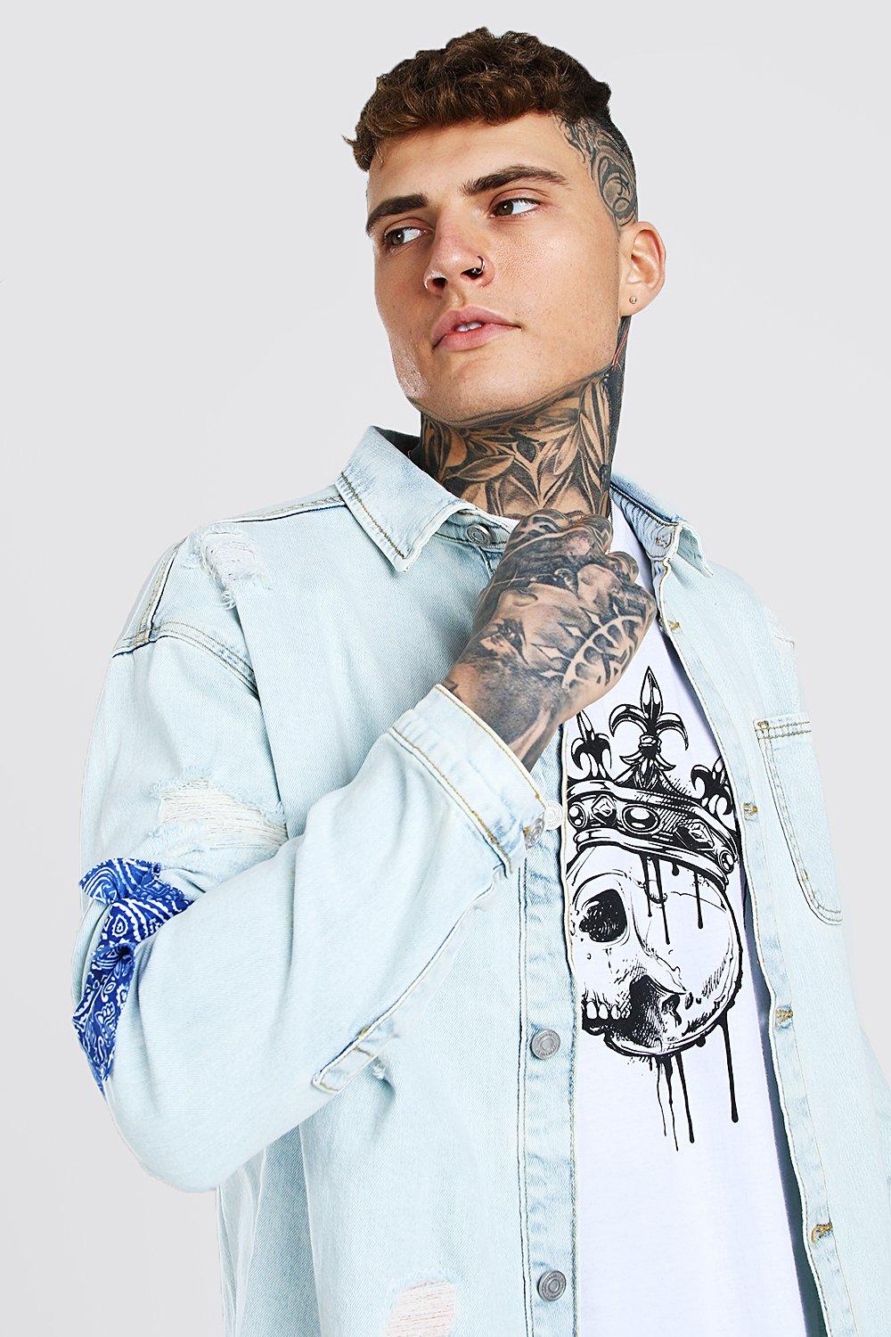 Chemise en best sale jean homme dechiré